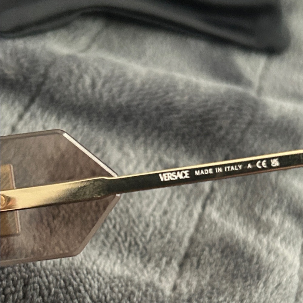 Versace Black and Gold Square Sunglasses - Picture 8 of 8